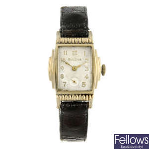 BULOVA - a rolled gold wrist watch.