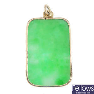 A jade panel pendant.