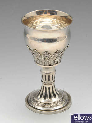 A continental silver goblet.