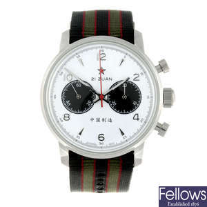 SEAGULL - a gentleman's stainless steel chronograph wrist watch.