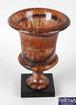 A 19th century Blue John (Derbyshire Fluorspar) vase, of Campana urn form.