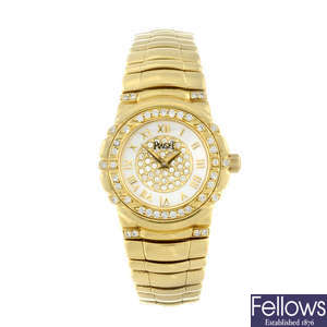 PIAGET - a lady's 18ct yellow gold Tanagra bracelet watch.
