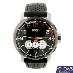 HUGO BOSS - a gentleman's stainless steel chronograph wrist watch.