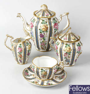 A sevres porcelain tea service (a/f)