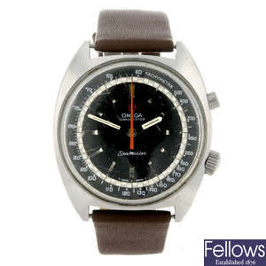 OMEGA - a gentleman's stainless steel Seamaster Chronostop wrist watch.