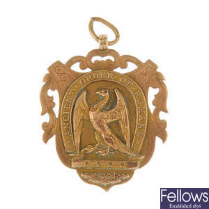 An early 20th century 9ct gold Ancient order of Romans medallion fob.