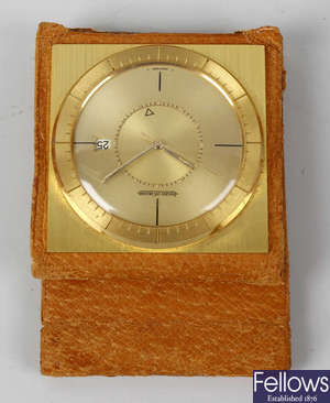 A Jaeger LeCoultre travel clock.