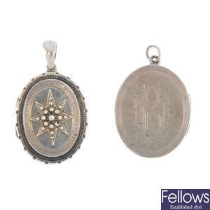Two late Victorian silver lockets.