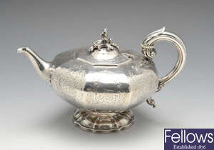 An early Victorian silver teapot.