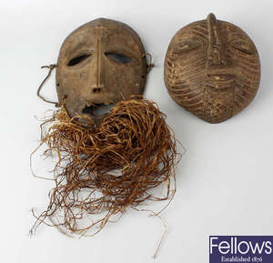 Two African tribal art masks.