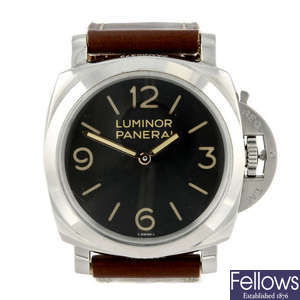 PANERAI - a gentleman's stainless steel Luminor 1950 3 Days wrist watch.