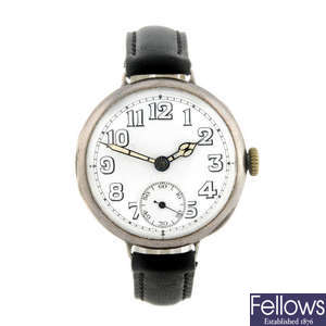 DIMRA - a gentleman's silver trench style wrist watch with another trench style wrist watch.