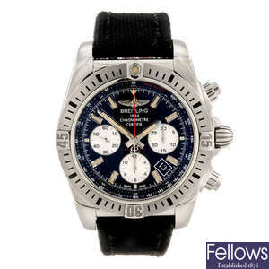 BREITLING - a gentleman's stainless steel Chronomat 44 Airborne chronograph wrist watch.
