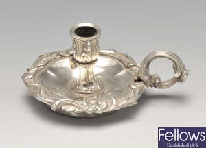 A William IV small silver chamberstick.