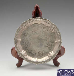 A George IV small silver salver.
