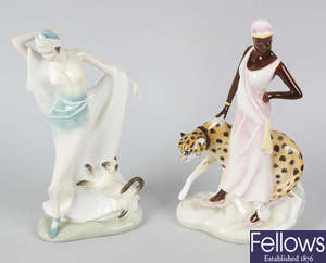 Two Royal Doulton bone china figurines.