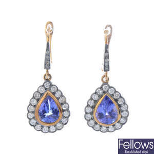 A pair of tanzanite earrings.