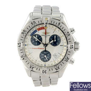 BREITLING - a gentleman's stainless steel Colt Chrono Transocean chronograph bracelet watch.