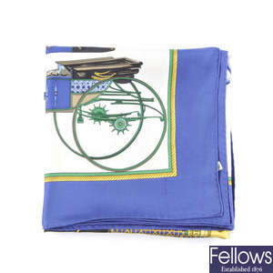 HERMES - a 'Les Voitures A Transformation' scarf.