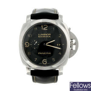 CURRENT MODEL: PANERAI - a gentleman's stainless steel Luminor Marina 1950 3 Days wrist watch.