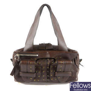 CHLOE - a brown leather handbag.