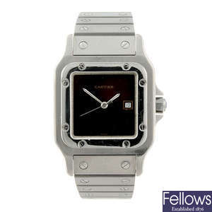 CARTIER - a stainless steel Santos bracelet watch