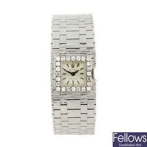 ROLEX - a lady's 18ct white gold Precision bracelet watch