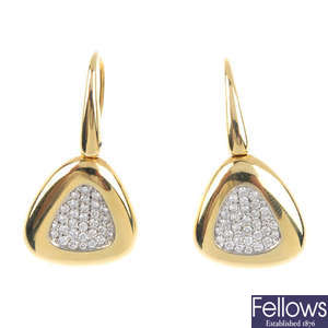 ROBERTO COIN - a pair of 'Capri Plus' diamond and ruby earrings.