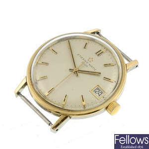 ETERNA - a gentleman's gold plated Eterna-Matic 3000 watch head together with a Seiko and a Rotary.