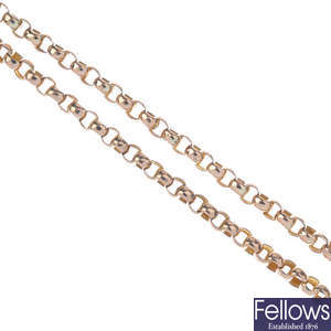 An early 20th century 9ct gold necklace.