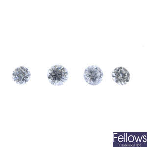 Four brilliant-cut diamonds, total weight 0.79ct