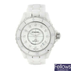 CHANEL - a ceramic J12 bracelet watch