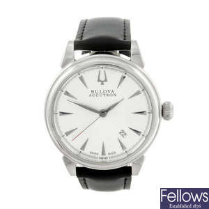 BULOVA - a gentleman's stainless steel Accutron Gemini wrist watch.