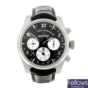 EBERHARD - a gentleman's stainless steel 120th Anniversary chronograph wrist watch.