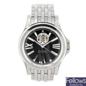 BULOVA - a gentleman's stainless steel Accutron Kirkwood bracelet watch.