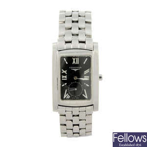 LONGINES - a gentleman's stainless steel Dolce Vita bracelet watch.