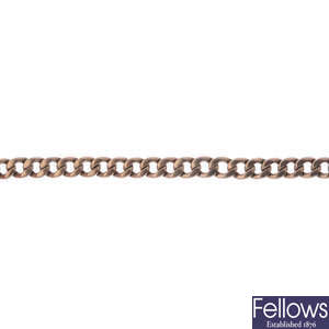 A 1920s 9ct gold bracelet strap.