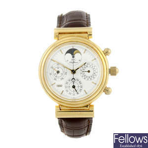 IWC - a gentleman's 18ct yellow gold Da Vinci Perpetual Calendar chronograph wrist watch.