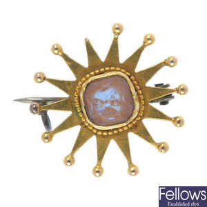 A late Victorian paste star brooch.