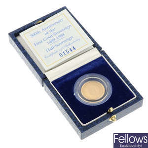Elizabeth II, proof Half-Sovereign 1989, for the 500th Anniversary of the first gold Sovereign.