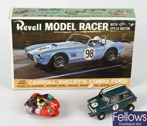 A Scalextric Lister Jaguar model race set, with track and other accessories in GP3 box, etc.