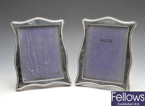 A pair of 1920's silver mounted photograph frames.