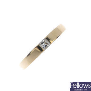 CARTIER - an 18ct gold diamond single-stone ring.