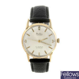 BENTIMA - a gentleman's 9ct yellow gold Star wrist watch.