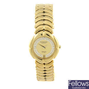 RAYMOND WEIL - a lady's gold plated Adagio bracelet watch.