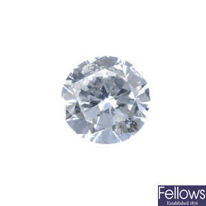 A brilliant-cut diamond, weighing 0.38ct.