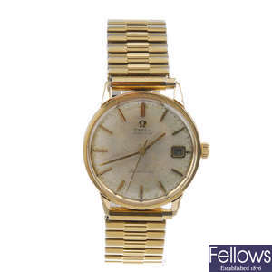 OMEGA - a gentleman's gold plated Seamaster bracelet watch.