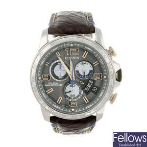 CITIZEN - a limited edition gentleman's stainless steel Chrono-Time A-T chronograph wrist watch with a Victorinox watch.