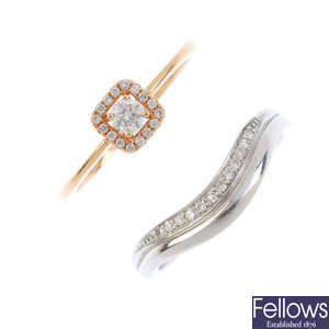 Two gold diamond rings.