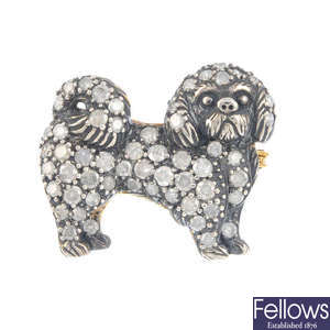 A diamond dog brooch.